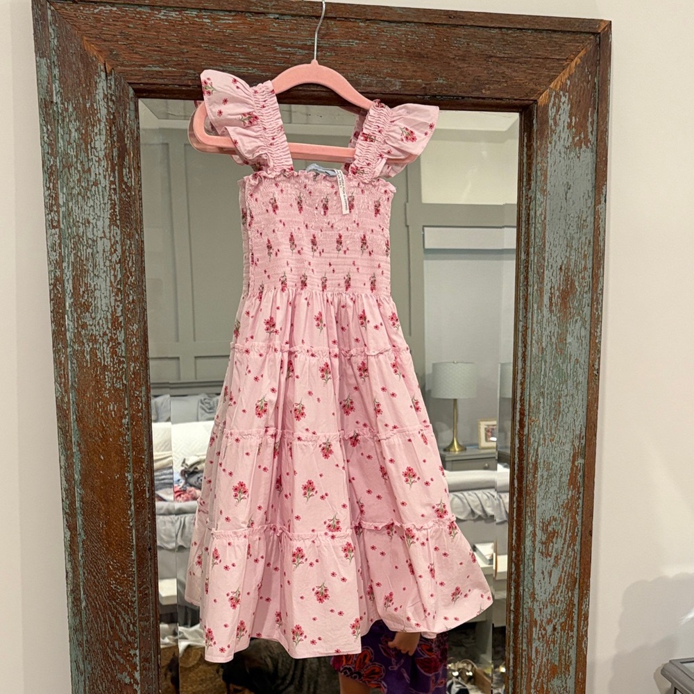 Hillhouse Pink Floral Tiny Nap Dress - 7/8 EUC